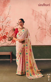 Kimora Sindhuri Premium Bindiya Bandhani Georgette Saree with Blouse SA-482